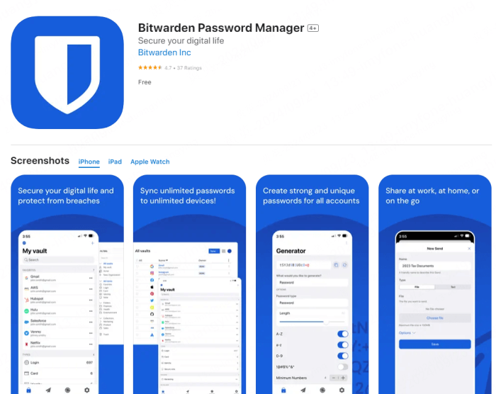 تنزيل Bitwarden من App Store