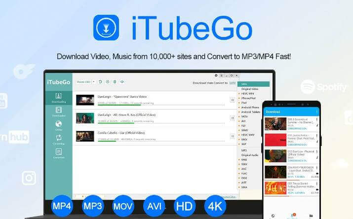 iTubeGO برنامج تنزيل فيديوهات يوتيوب مجانا