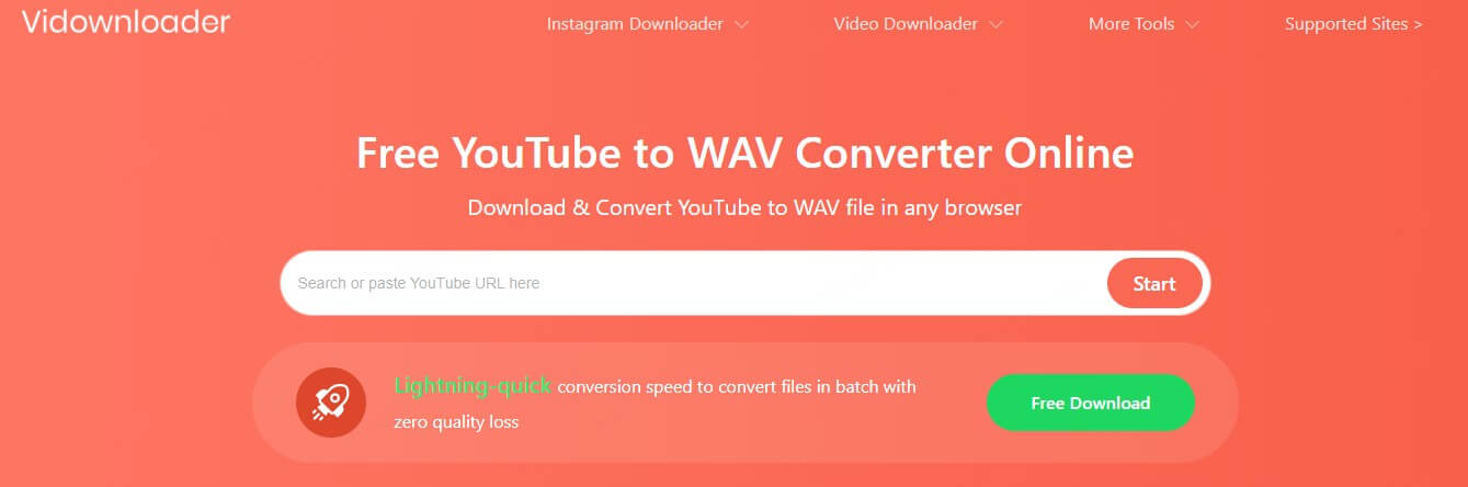 Vidownloader أداة تحويل يوتيوب إلى WAV بدون فقدان للجودة