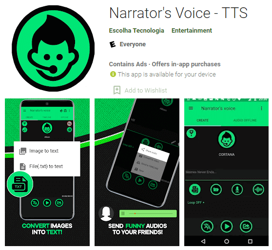تطبيق Narrator's Voice-Text-to-Speech TTS
