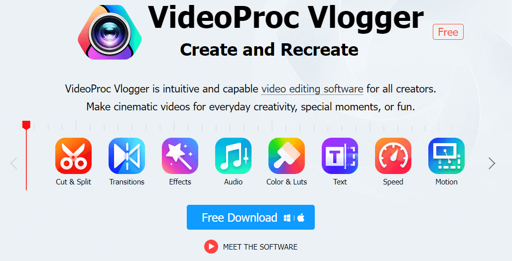 برنامج ازالة الضجيج من الصوت VideoProc Vlogger