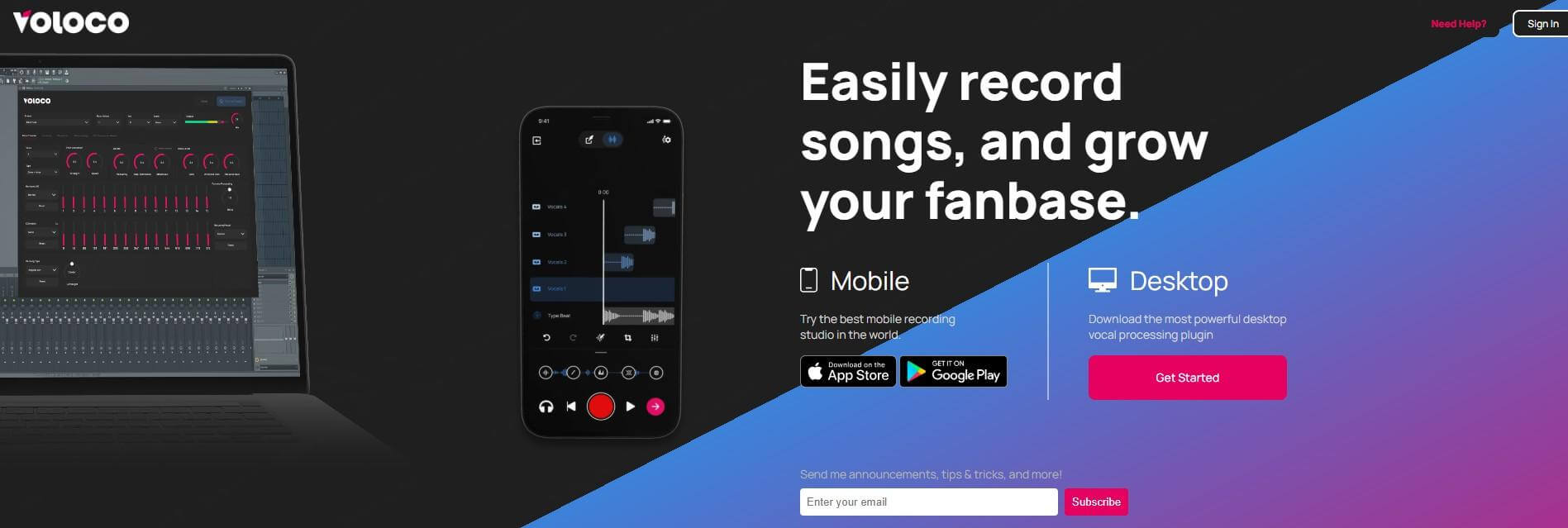 Voloco برنامج صوت الخلفية تيك توك