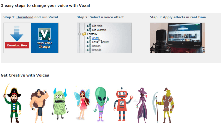 واجهة Voxal Voice Changer