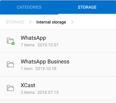مجلد WhatsApp Business المحلي