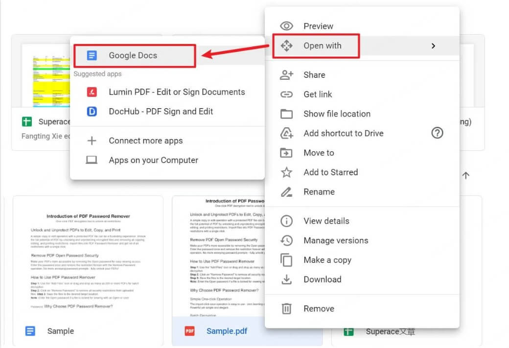 جوجل تحويل ملفات PDF إلى وورد