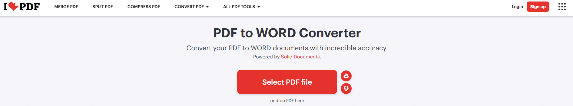استخدم ilovePDF لتحويل ملفات pdf إلى word
