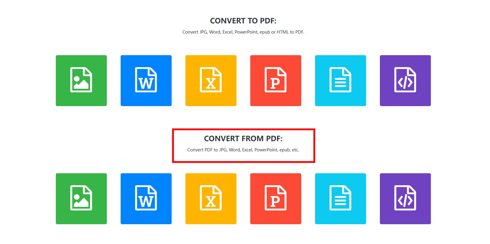 استخدم pdfconvertonline لتحويل pdf إلى png