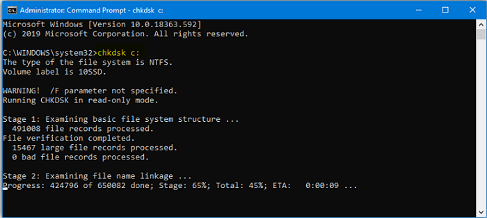 يتحقق CHKDSK من أخطاء Automatic Repair لنظام Windows 10/11