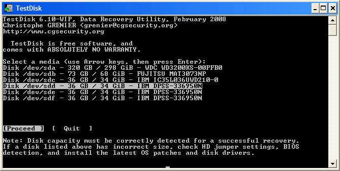 TestDisk برنامج إعادة الملفات المحذوفة من الهارد ديسك بعد الفورمات