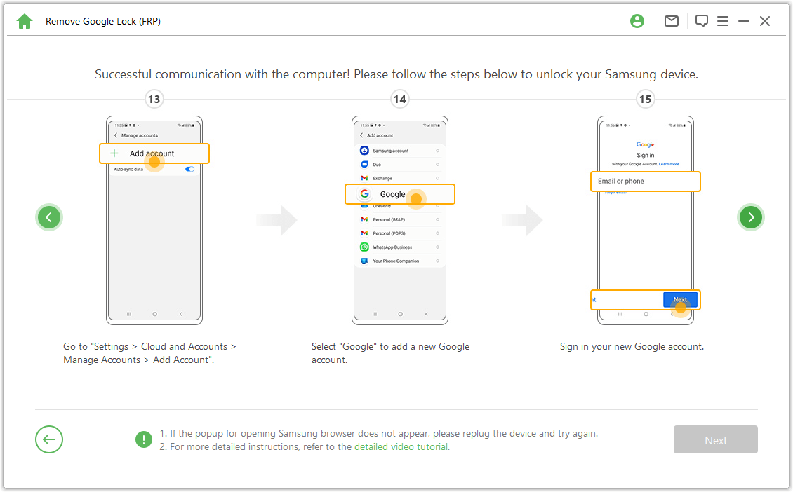 قم بتسجيل الدخول إلى حسابك الجديد على Google