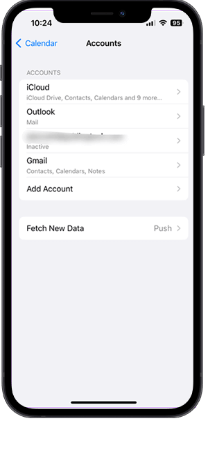 iphone təqvim hesabları