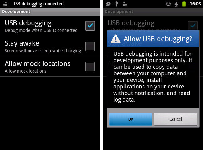 Android telefonunda USB sazlanmasına icazə verin