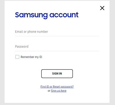 samsung hesabını keçin