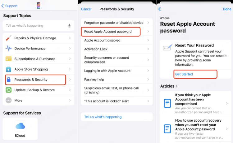 apple id parolunu başqa bir cihazla sıfırlayın