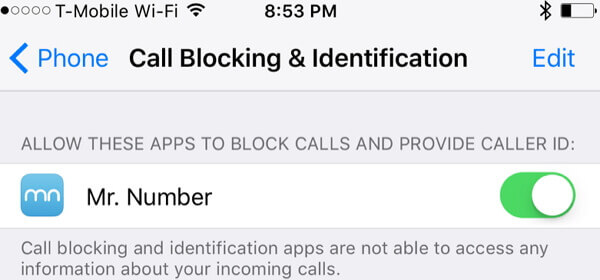 Блокиране на разговори на iphone