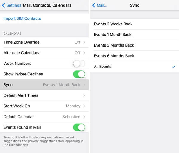 sync calendar events