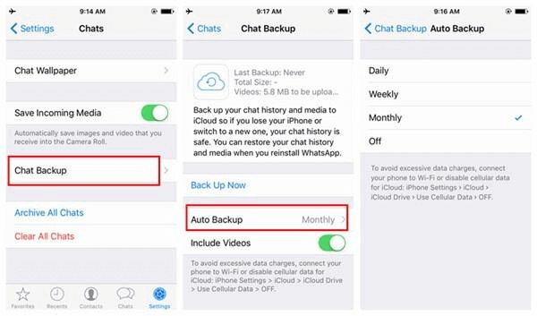 резервно копие на whatsapp на iphone