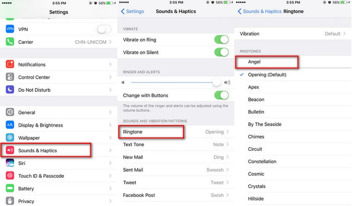 задай стандартна мелодия на iphone