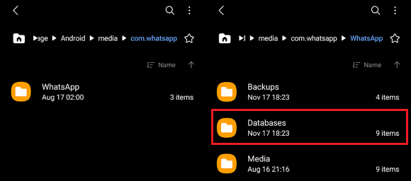 възстановяване на whatsapp от устройство за съхранение