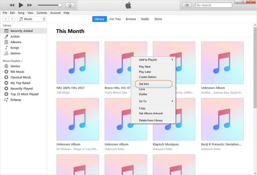 избор на песен от itunes