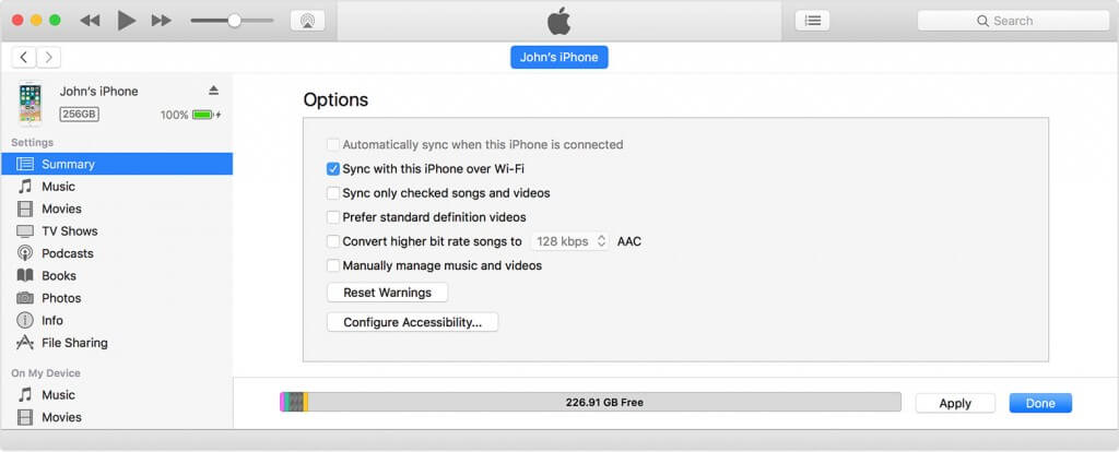 директен трансфер на данни от iphone към itunes