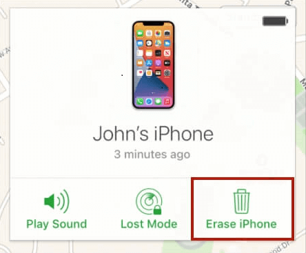 изберете изтриване на iphone от icloud