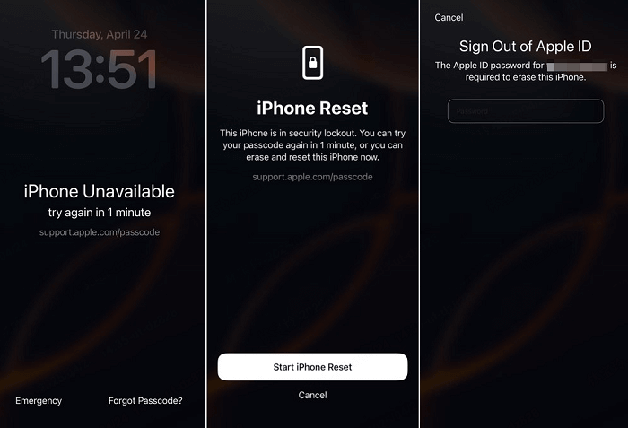 заводско нулиране на iphone от екрана
