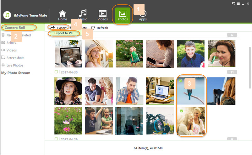 експортирай снимки от iphone към компютър чрез tunesmate