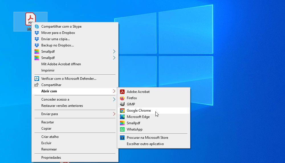 Abrir PDF no Google Chrome