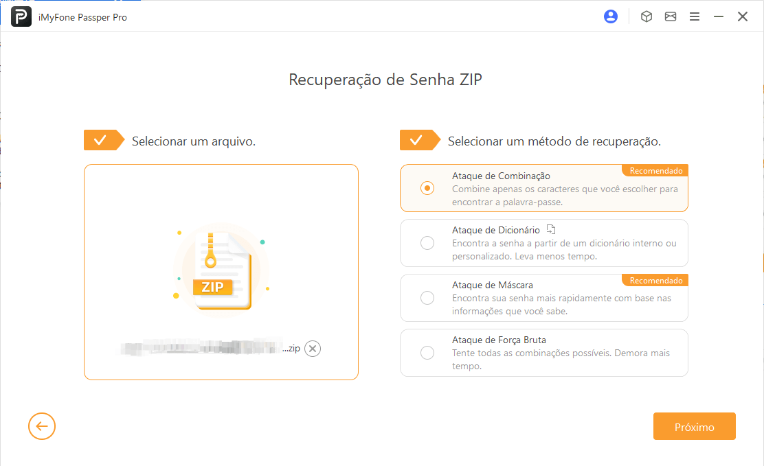 desbloquear senha Zip com Passper Pro