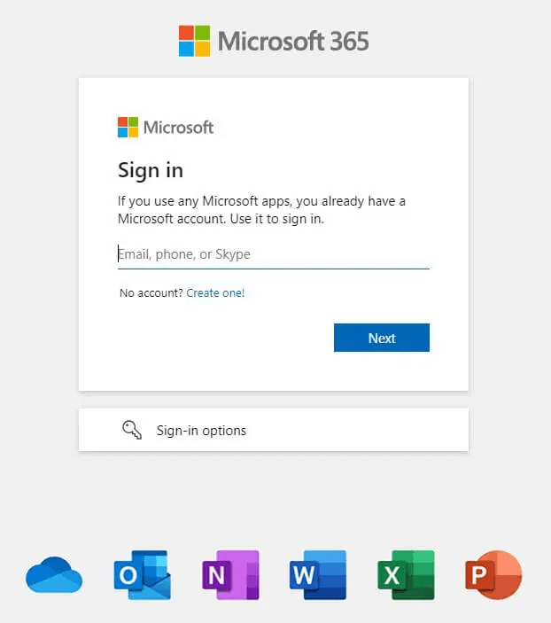 Fazer login na conta Microsoft