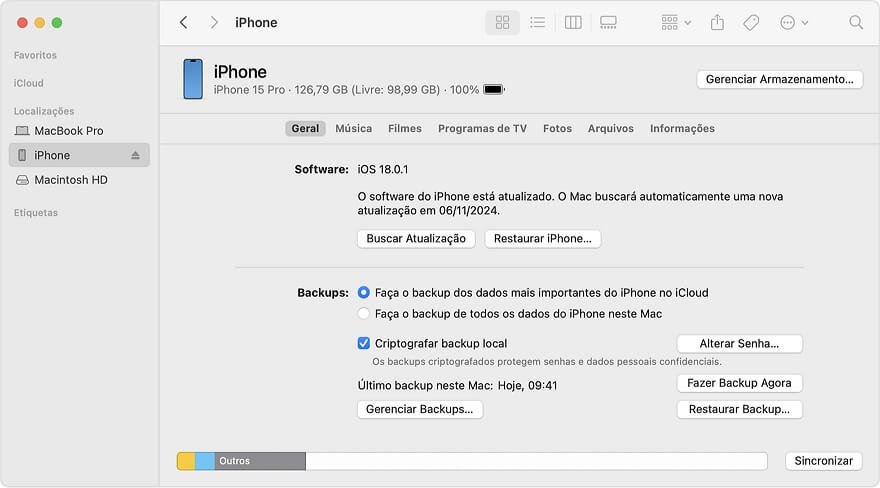Conectar iOS ao iTunes