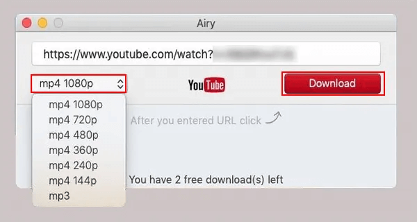 como baixar vídeo do YouTube no computador com Airy