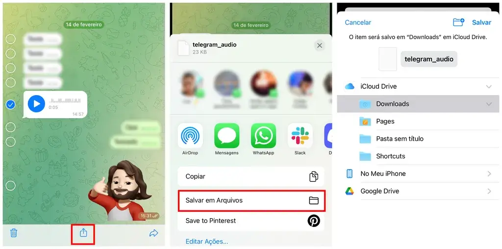 download vídeos Telegram no iOS