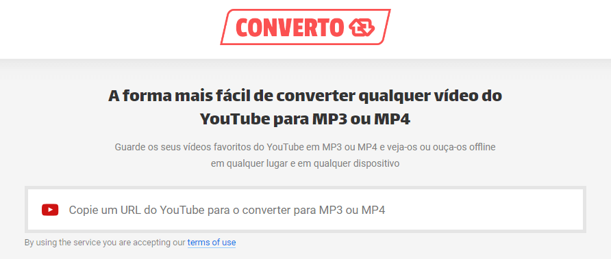 baixar vídeos do YouTube sites Converto