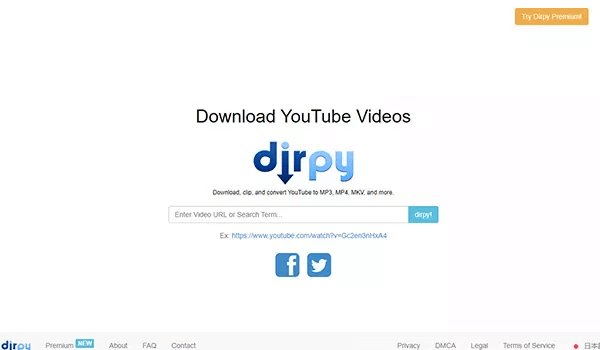 dirpy, site para baixar vídeos de uma URL