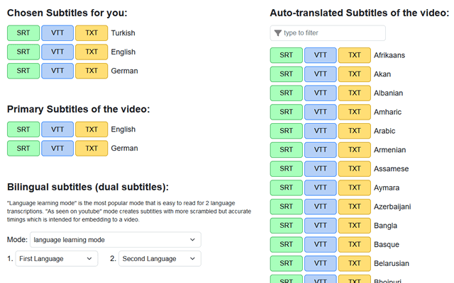 Extensão Chrome Download Youtube Subtitles para baixar legenda do YouTube