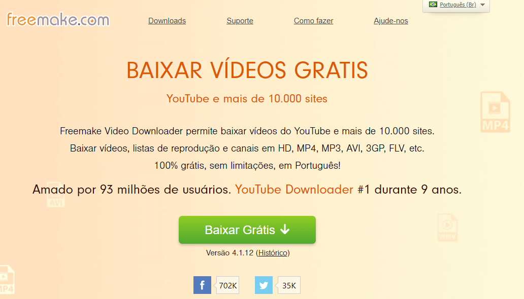 site para baixar vídeos YouTube Freemake