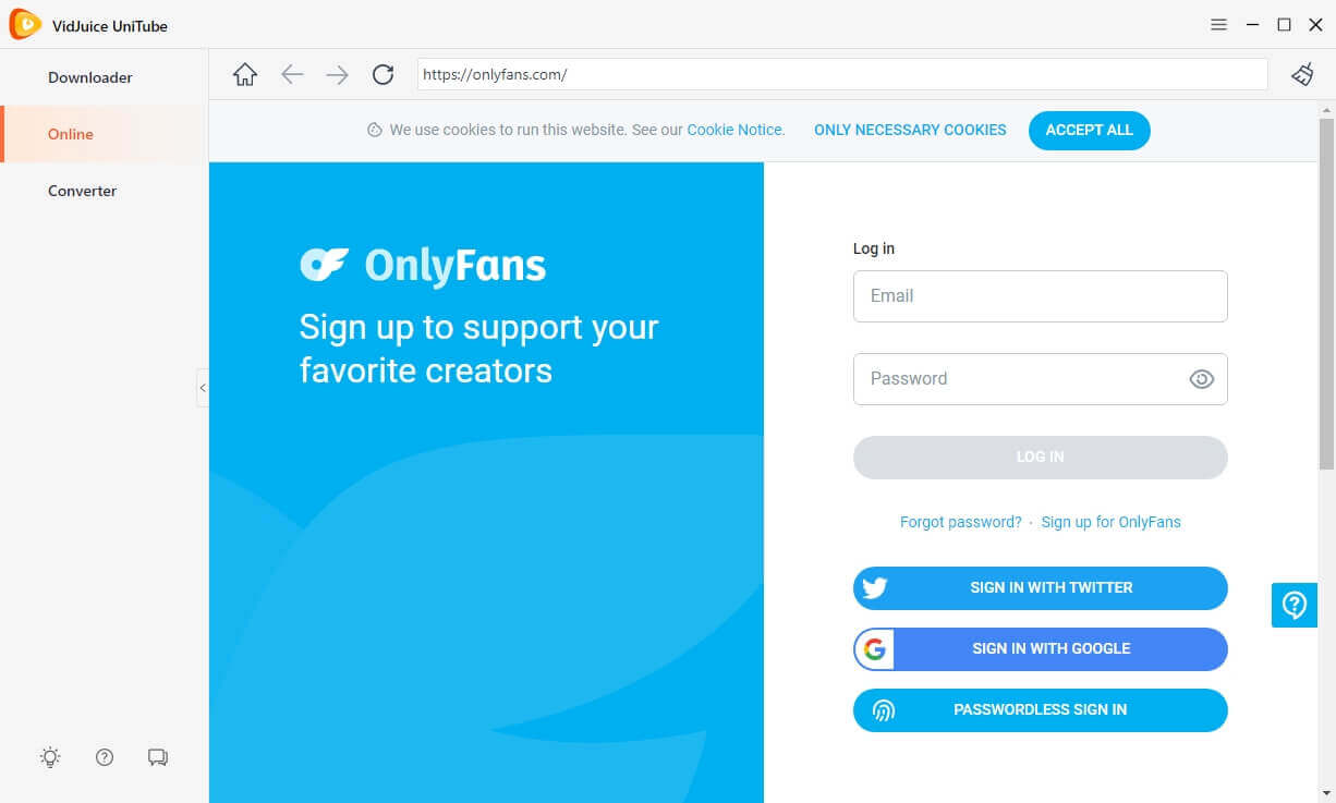 como baixar video do OnlyFans pelo VidJuice