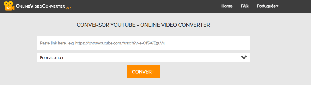 sites para baixar audio do YouTube OnlineVideoConverter