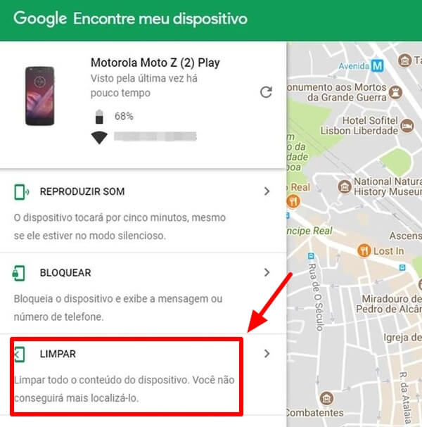 Desbloquear Motorola com Find My Device