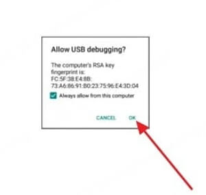 Permitir a depuração USB