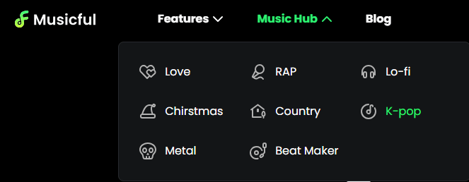 Escolha o estilo musical — Kpop no musicful