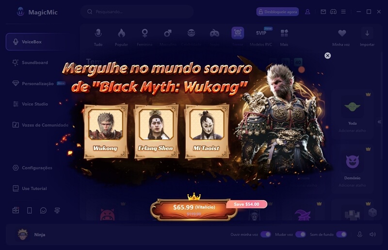 Vozes de Black Myth: Wukong