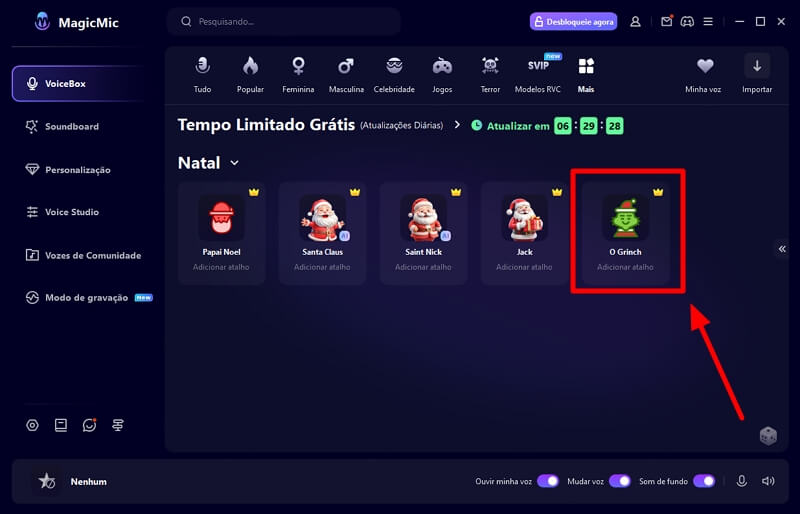 Voz de Grinch Natal MagicMic
