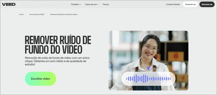 Removedor de ruídos de áudio online VEED.IO