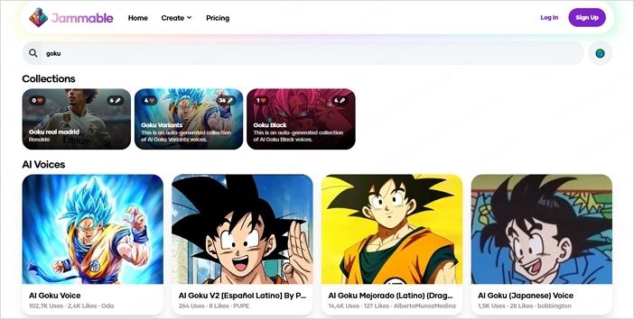 Voicify AI Dragon Ball GT Goku voz