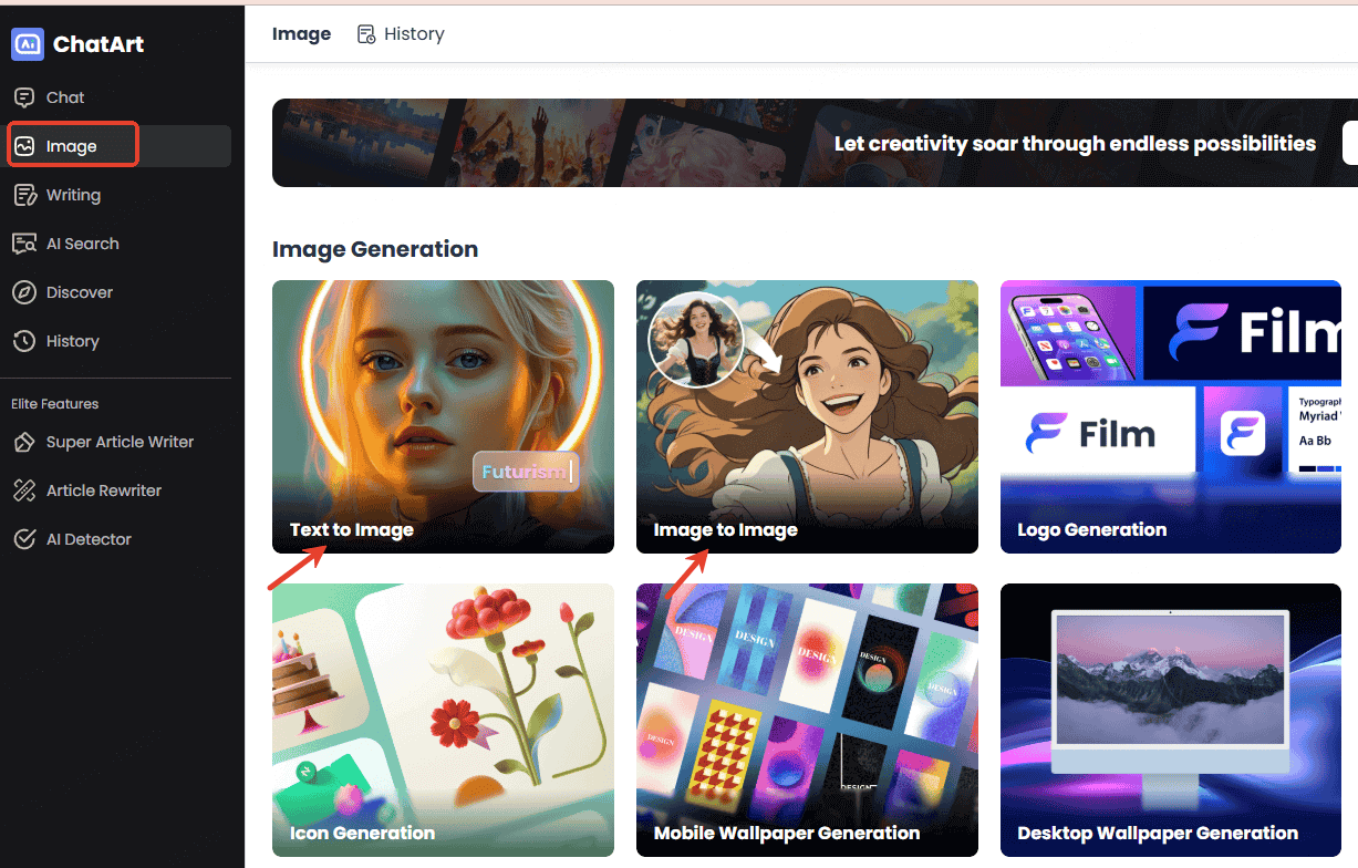usar o ChatArt para criar uma imagem personalizada