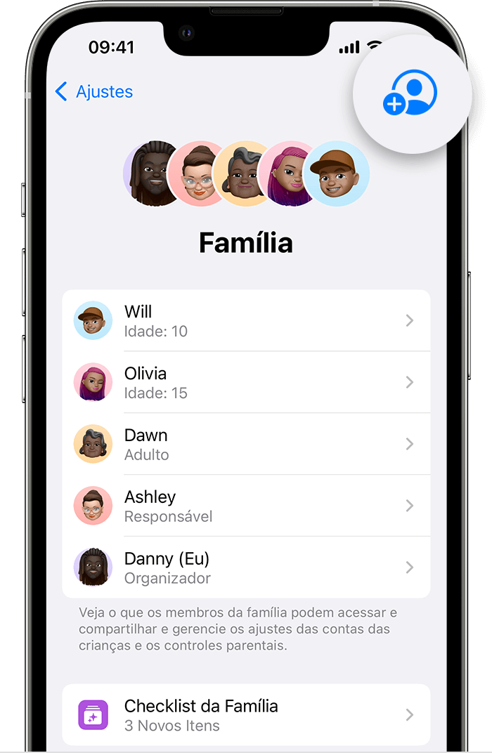 convidar pessoas para o iCloud Família