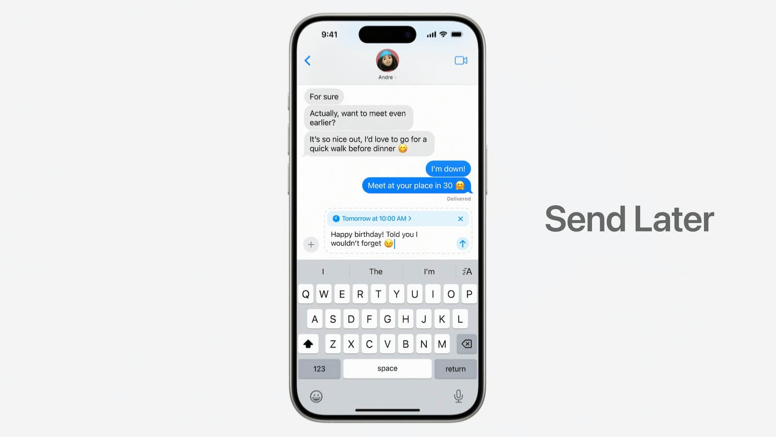 Agendamento de mensagens ios 18